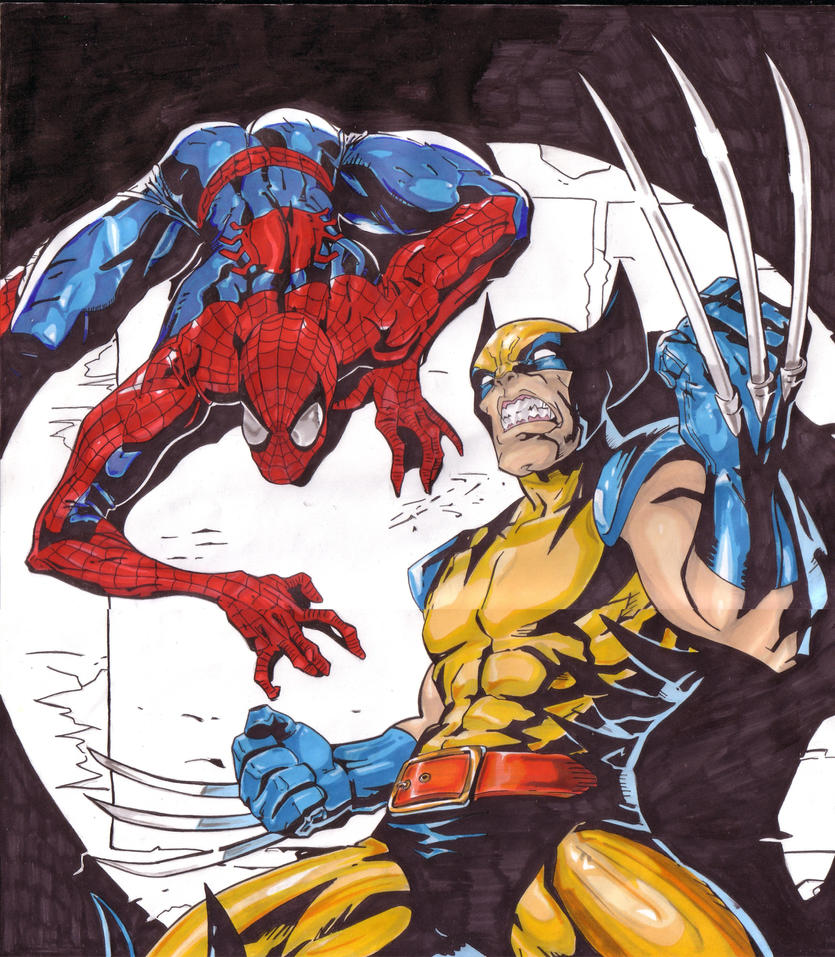 spiderman_and_wolverine_promarker_by_thestickibear-d5edt0g.jpg