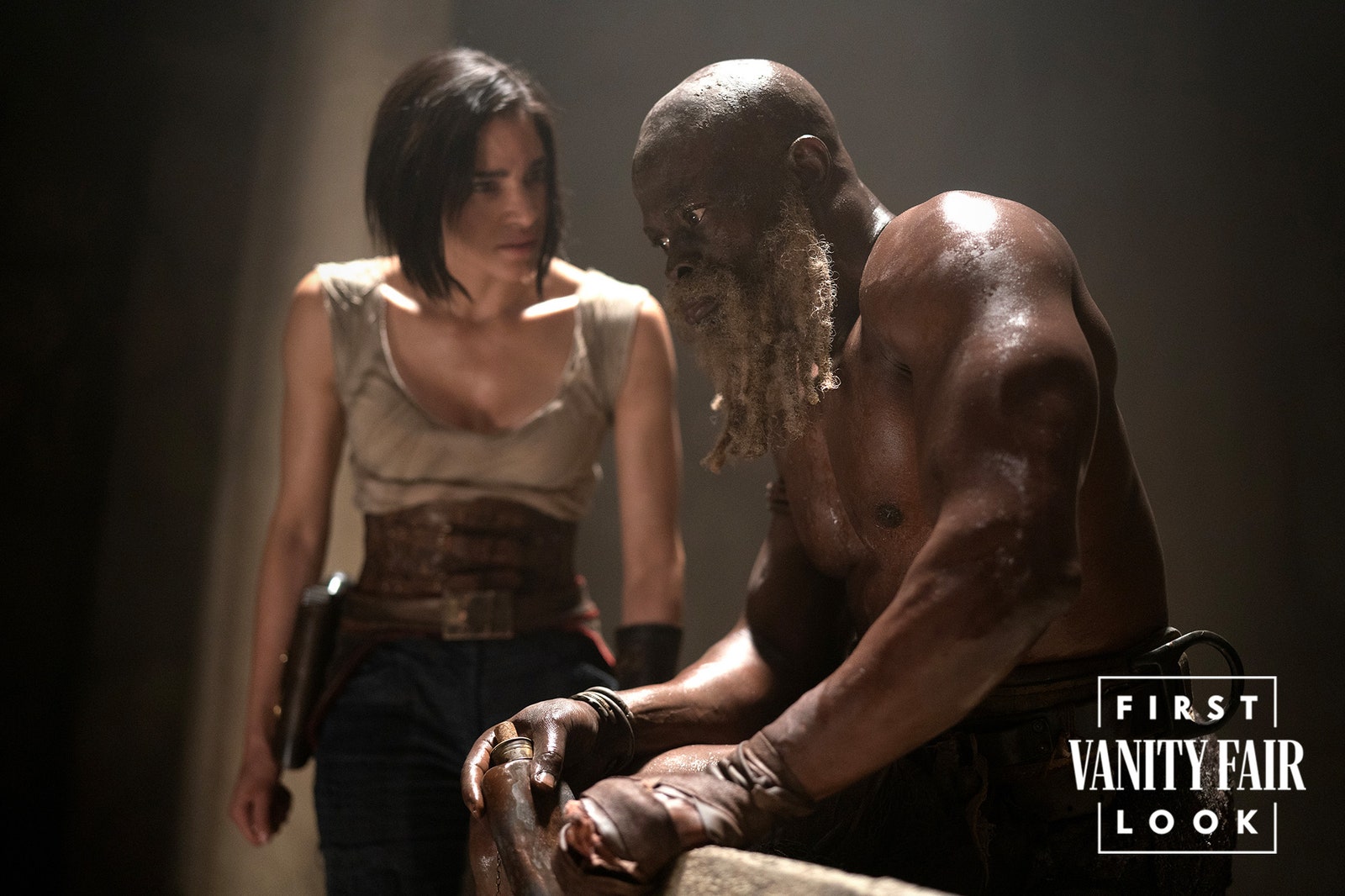 Sofia Boutella's Kora finds Djimon Hounsou's General Titus living as a gladiator and asks him to fight the Mother World...